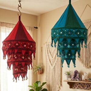 Handcrafted Bohemian Square tiered lanterns Boho Yoga Home decor Circus